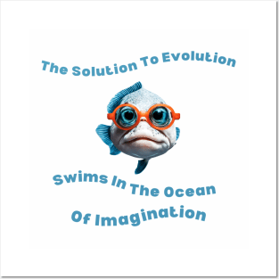 Evolution Ocean Imagination Shirt - Artistic Statement Tee for Daily Wear, Unique Gift for Dreamers and Thinkers Posters and Art